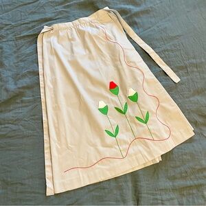 Vintage Floral Embroidered Wrap Skirt